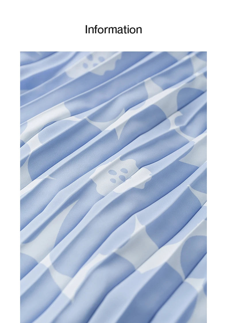 TOYOUTH Women Suspender Dress 2025 Spring New Pleated Printed Straight Sleeveless Vacation Sun Dress